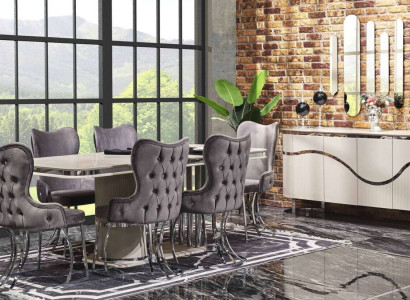 Design Dining room Group Table Chairs Wooden table Dining room Set 9 pieces.