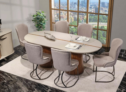 Luxury Dining room Set Dining table 6x Chairs Designer Furniture 7 pcs Dining set Suite
