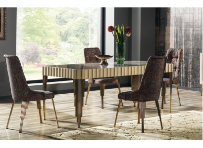 Modern Dining table 4x Chairs Dining room Set Designer Suite 5-piece style Table