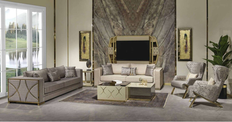 Luxury Sofa set 3+3+1 Seater Set Design Sofa Upholstery Couches Modern