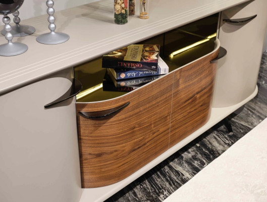 Designer Sideboard Mirror Design Furniture Console Wood Chest of drawers 2pcs.