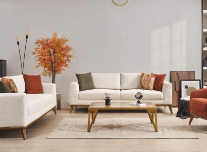 Stylish Living room set Living room set 3 pieces. Modern Beige Couch 3+3+1