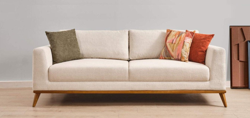 Stylish Living room set Living room set 3 pieces. Modern Beige Couch 3+3+1