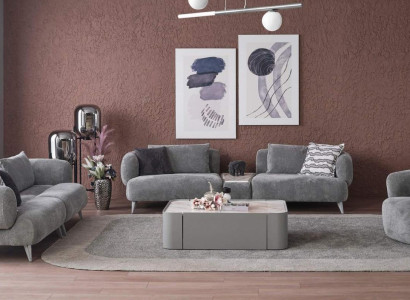 Couch Sofa set 3+3+1 Seat Gray Sofa Luxury Furniture Living room Couches