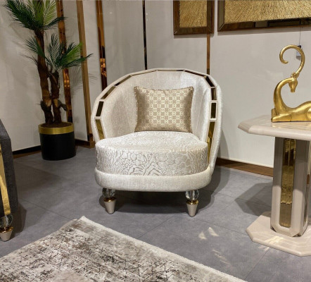 Armchair 1 Seater Living room Textile Lounge Upholstery Luxury Seat Relax