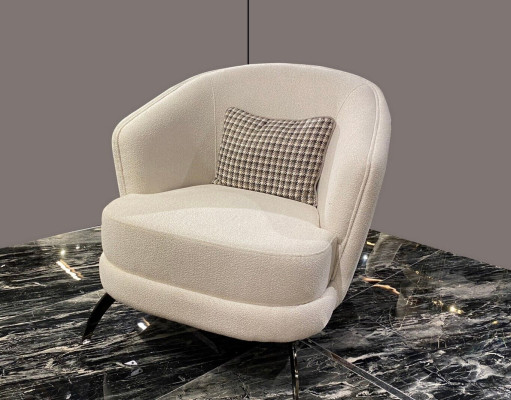 Designer Club Lounge Armchair beige Luxury Relax for Living room