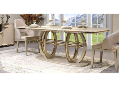 Dining table Dining room table Dining room furniture Table Wood Gold Beige