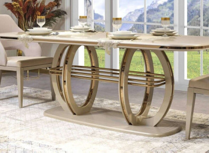 Dining table Dining room table Dining room furniture Table Wood Gold Beige