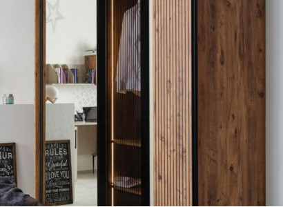 Modern Wardrobe Luxury Wood Cabinets Glass Stylish Bedroom