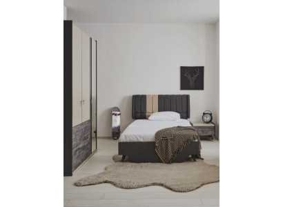 Luxurious stylish bedroom set Delta Bed Bedside table Wardrobe