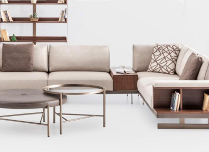 Beige fabric sofa Corner sofa Sofa L-shape Sofas Fabric Luxury Furniture Living room