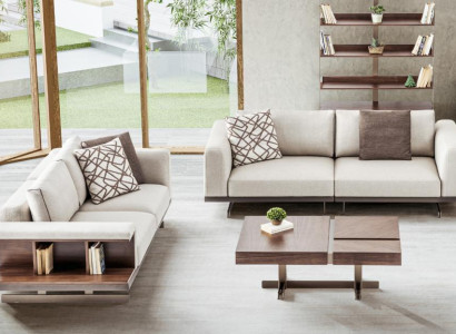 Beige-Brown Sofa set Luxurious Couches Upholstered furniture Set Sofas 3+2 Seater