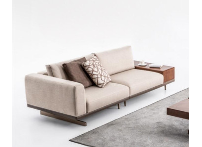 Three Seater Sofa 3 Seater Fabric Sofas Gray Modern Table Living room Couch