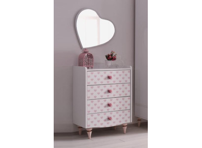 Chest of drawers Mirror Wood Set Modern Design Furniture new Group White Luxury 2-piece