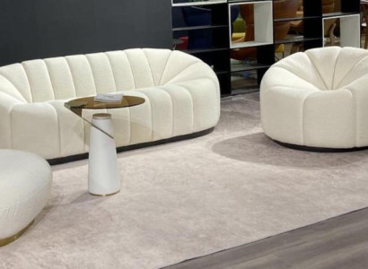 exclusive s Cozy White Living room 3 Seater Sofa Modern 2x Armchair new
