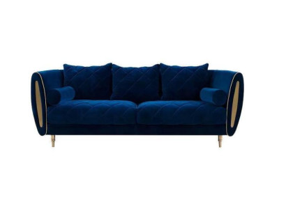Design Blue 3 Seater Relax Sofas Sofa Textile Upholstery Couch Fabric Couches