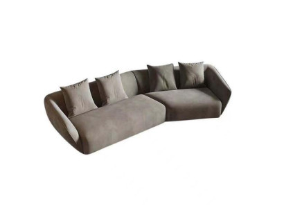 exclusive s luxurious 4-seater sofa fabric seat modern textile furniture gray color
