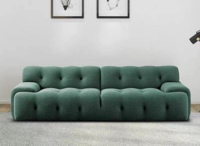 exclusive s luxurious 3-seater sofa fabric seat modern textile furniture green color