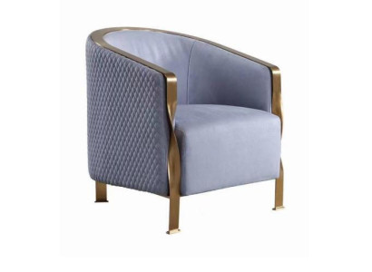 Modern Luxurious Gray Armchair Furniture TV Sofa Upholstery Club Chair Metal