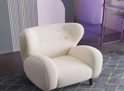 Stylish Modern Armchair White Armchair TV Couch 1 Seater Sofa Textile