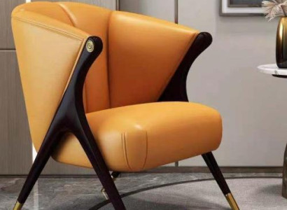 Design Luxury Orange Armchair Chair Sofa 1 Seater TV Chaise Imitation leather