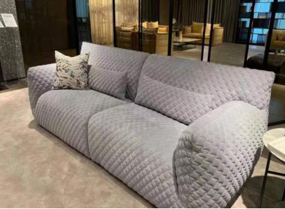 Living room Sofa 3 Seater Gray Upholstery Sofas Design Wood Textile new Modern