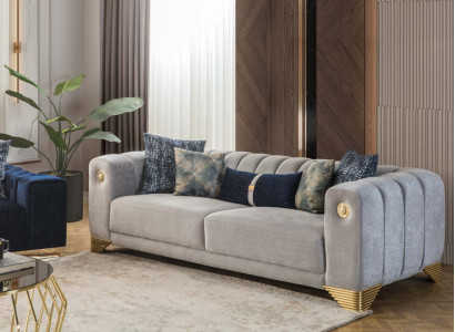 Upholstered sofa x2 3-Seater Sofas Textile Seat Design Sofas Modern new