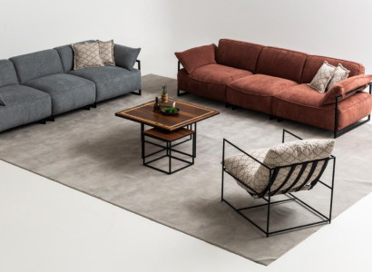 Luxurious sofa set 2x four seater designer armchair living room sofas