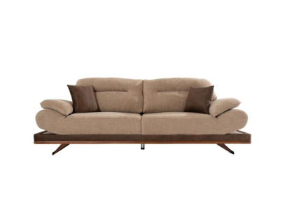 Brown 3-Seater Sofa Living room Designer Couch Upholstery Seat Furniture new