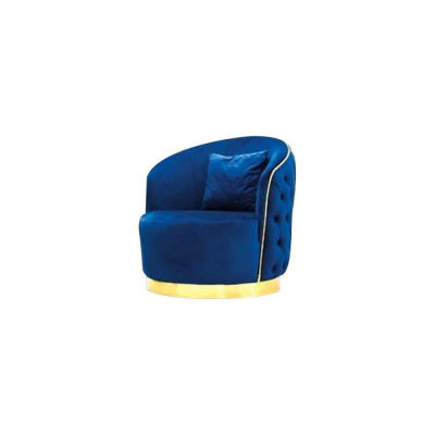 Blue Chesterfield Armchair Living room round armchair designer single seater. home24.ae 