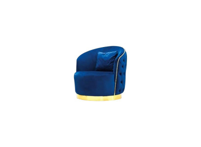 Blue Chesterfield Armchair Living room round armchair designer single seater. home24.ae 