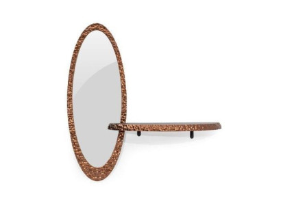 Designer Oval Mirror Luxurious Glass Mirror Stylish Shelf 2pcs