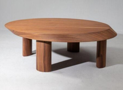 Design Luxury Living room Round Coffee table Brown Color Modern Wood new