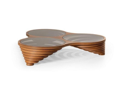 exclusive luxury living room coffee table brown color with glass top modern