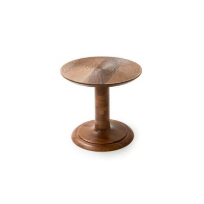 Brown Living room Sofa Side table Luxurious Wood Round Coffee table