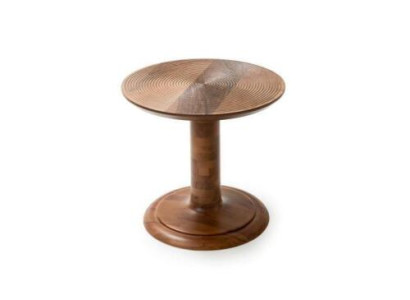 Brown Living room Sofa Side table Luxurious Wood Round Coffee table