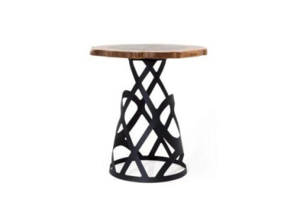 Round Wood Side table Designer wooden top Living room Coffee table new