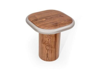 Light brown living room side table designer wooden frame coffee table