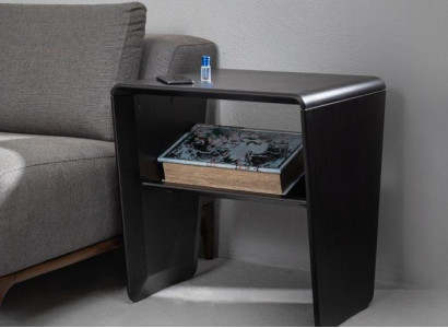 Black Stylish Bedside table Bedroom Wood Night Console Furniture