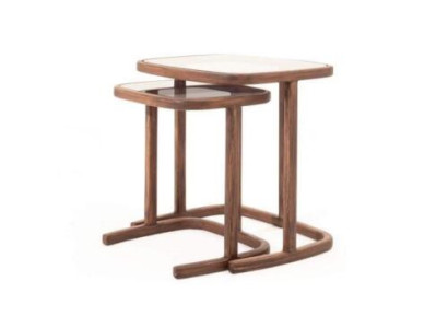 Luxurious storage table set designer coffee tables white wooden top 2 pieces