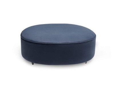 Blue Round Stool Designer Living room Elegant Footstool Upholstery Furniture