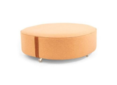 Orange Round Stool Luxury Upholstered Stool Modern Footstool Furniture