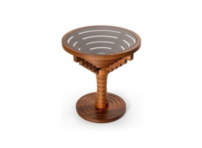 exclusive r Wood Side table Living room Round coffee table glass top