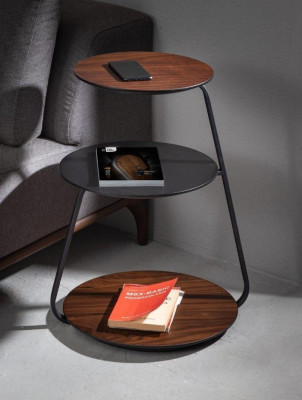 Three-tier Side table Living room Storage tables Modern wooden table