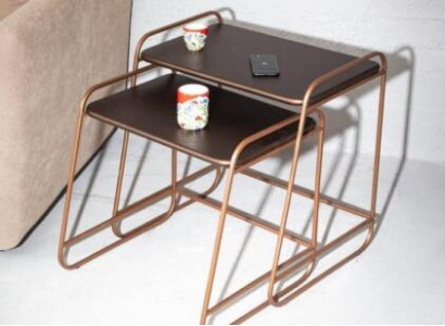 exclusive stainless steel Side tables Designer Living room Furniture wooden top
