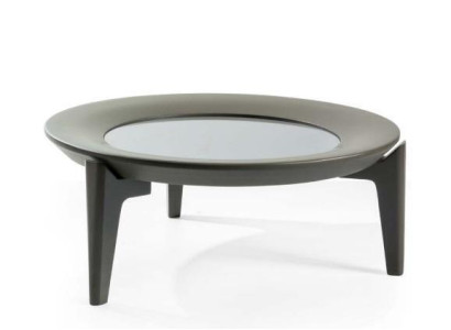 Gray round table Living room Modern coffee table Luxurious storage table