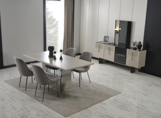 Designer Dining room Suite Rectangular Dining table 4x Chairs Dining set