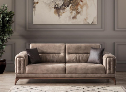 Gray Upholstery Three Seater Luxury Chesterfield Living room 3-Seater