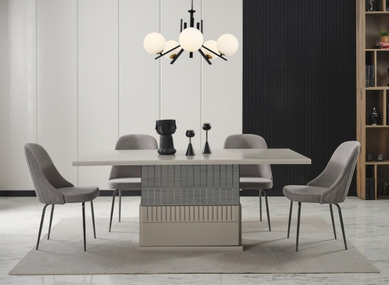 White-Black Dining room table Designer Modern Dining room Robust Furniture