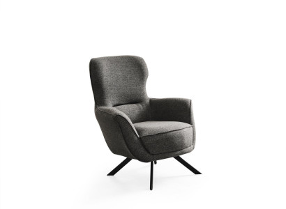 Gray Color Modern Design 1-Seater Armchair Fabric Textile Material Modern Design